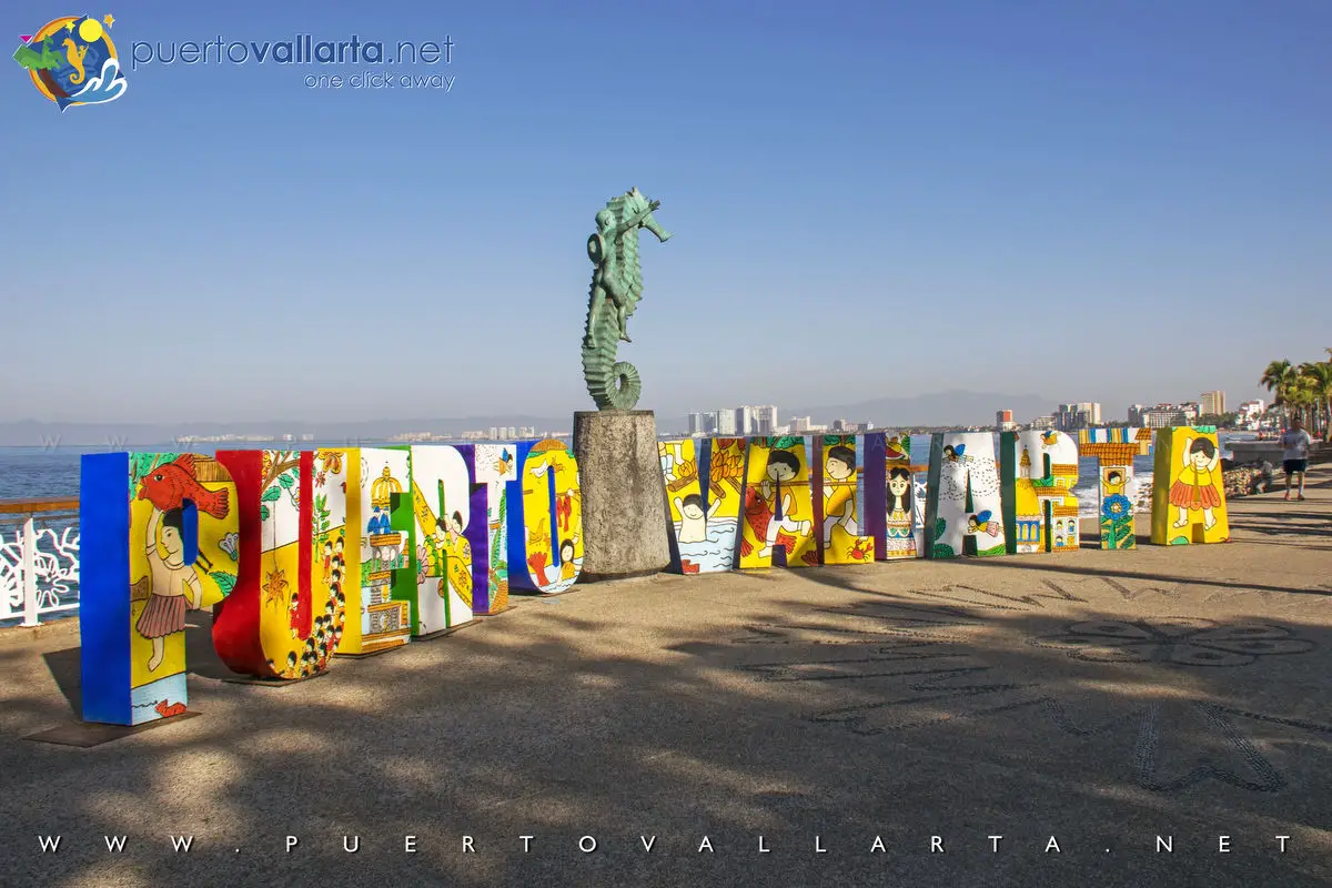 The Puerto Vallarta City Sign/Letters on the Malecon